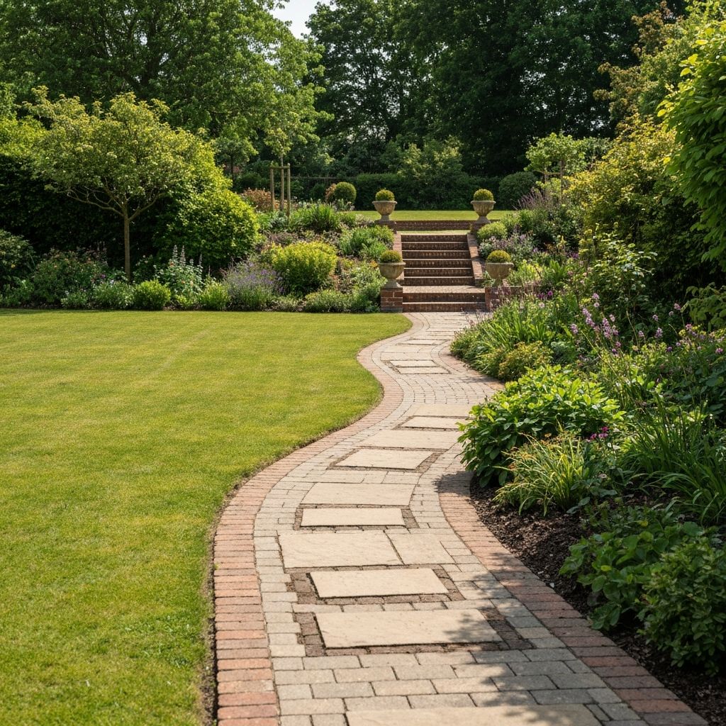 Garden pathway installation in Solihull